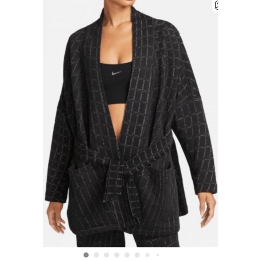 Nike Black Patterned Knit Cardigan with Belt